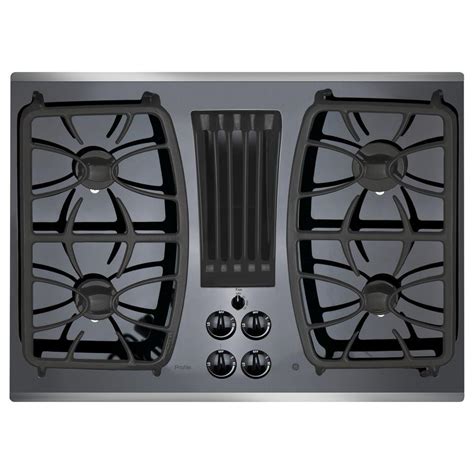 ge profile   gas  glass downdraft gas cooktop  stainless steel   burners