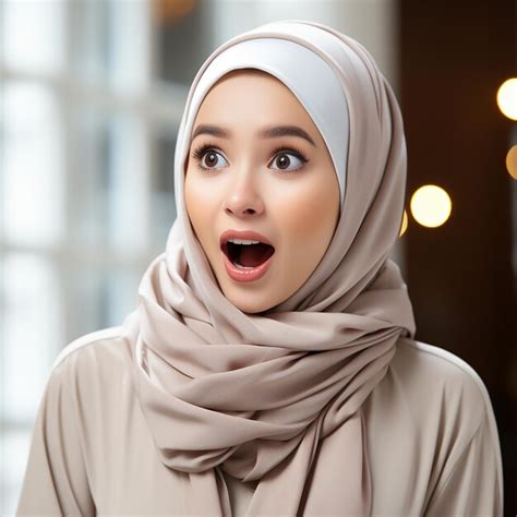 Premium Ai Image Excited Muslim Businesswoman Shouting And Looking