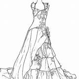 Coloring Pages Wedding Dress Printable Outfit Dresses Color Adult Kids Cakes Rocks Getcolorings Weddings Print Popular sketch template