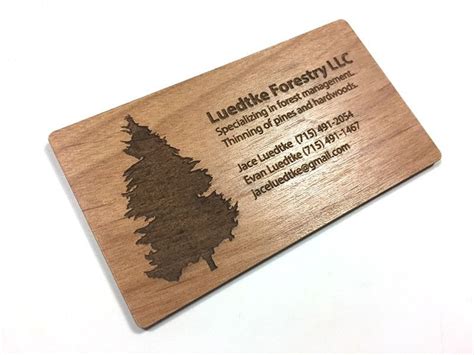 wood business cards  thick    real wood alder maple