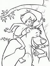 Jungle Book Coloring Pages Disney Mowgli Baloo Colorear Printable Kids Para Dibujos La Cartoon Clipart Outline Dibujo Selva Libro Sheets sketch template