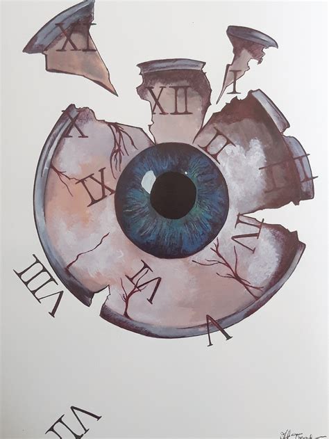 surrealist watercolour eye surrealist clock  art print etsy