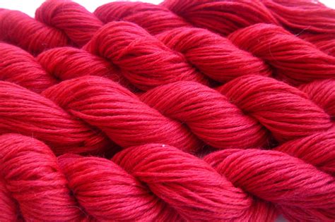 bloomingdale farm natural fiber  yarn cranberry red cashmere wool fingering yarn