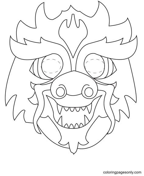 lion mask coloring page  printable coloring pages