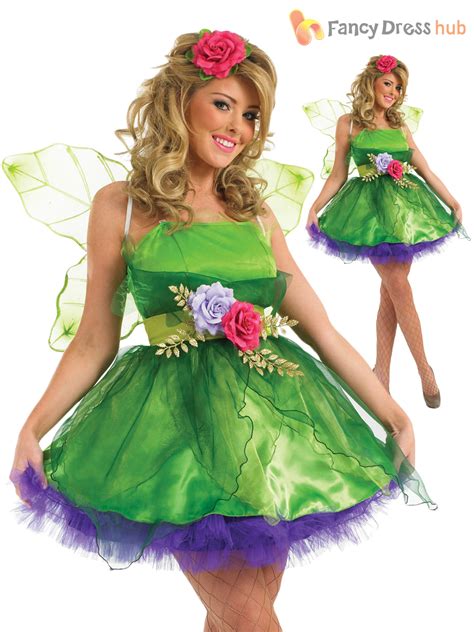 deluxe adult ladies fairy tinkerbell costume fairytale pixie womens