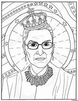 Coloring Pages Bader Ruth Ginsburg Rbg Supreme Court Women Adult Drawing Printable Eleanor Roosevelt Feminist Justice History Sheets Obama Colouring sketch template