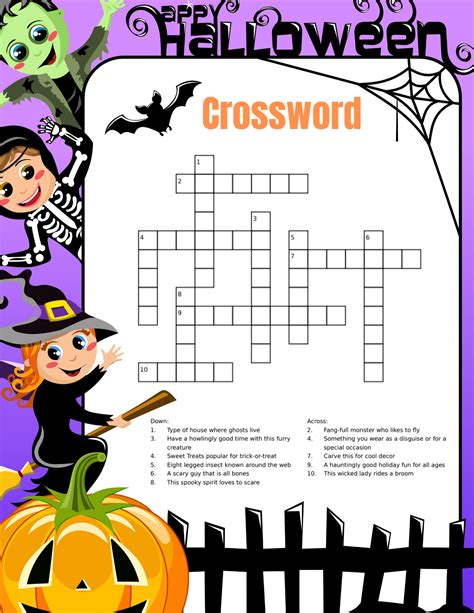 halloween printable crossword puzzles printable word searches