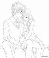 Anime Lineart Shoulder Lean Couple Drawing Coloring Pages Cuddling Girl Leaning Sketch Pencil Poses Couples Deviantart Drawings Visit Sketches Color sketch template