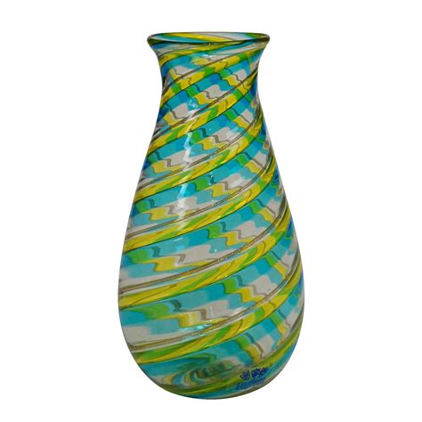 Fratelli Toso Multicolored A Canne Vase Murano Italy Circa 1965 For