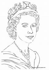 Coloring Pages Royal Family Queen Elizabeth British Colouring Princess Beautiful Ii England Print Kids Victoria Choose Board sketch template