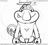 Monkey Clipart Cartoon Outlined Proboscis Dumb Drunk Cory Thoman Coloring Vector 2021 sketch template
