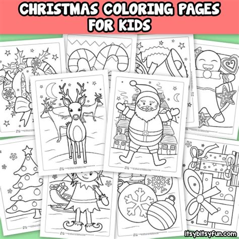 christmas coloring pages itsy bitsy fun