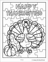 Thanksgiving Puzzle sketch template