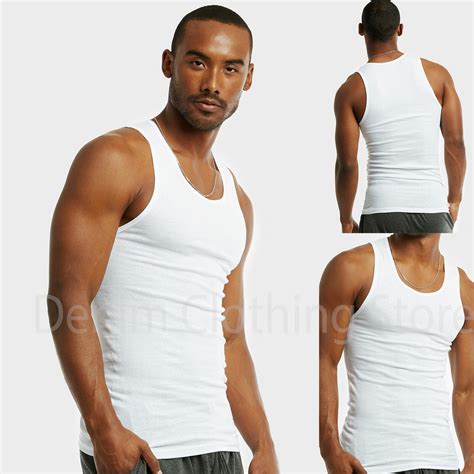 lot 3 6 12 men tank top 100 cotton a shirt wife beater ribbed pack