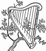 Coloring Harp Pages Music Kelly Class sketch template