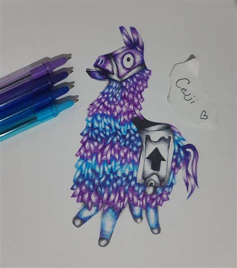draw  llama fortnite