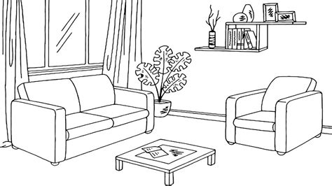 coloring pages   draw living room coloring page  kids learn