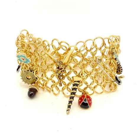 disney couture gold pixie hollow tinkerbell mesh bracelet disney jewelry disney couture