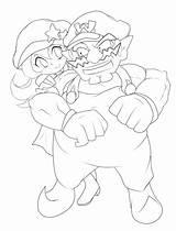 Wario Lineart Deviantart Mona sketch template