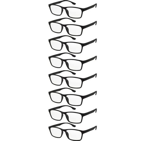 reading glasses mens womens square frame 8 pack unisex readers classic