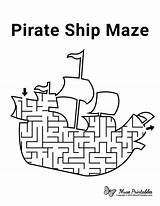 Pirate Maze Ship Mazes Kids Activity Printable Activities Museprintables Pirates Sheets Pages Preschool Vehicle Sheet Easy Letter Coloring Book Choose sketch template