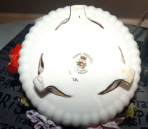 vintage  royal adderley large bone china hand painted floral bouquet porcelain