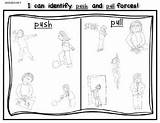 Push Pull Force Motion Kindergarten Pushes Science Pulls Activities Activity sketch template