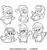 Winter Clipart Penguins Cute Hats Scarves Wearing Ear Scarf Outline Muffs Cartoon Visekart Royalty Vector 2021 Small Clipground sketch template