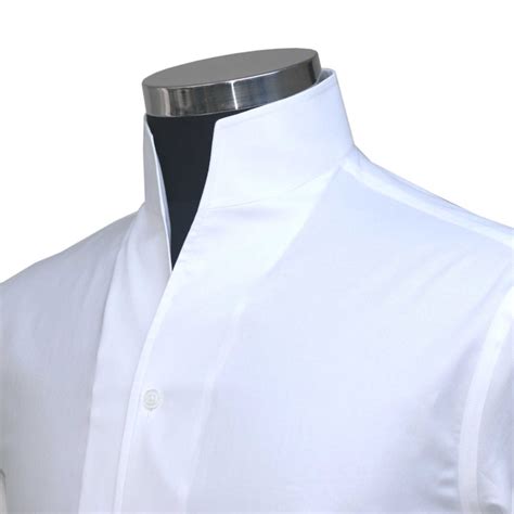 white high open collar shirt john clothier london