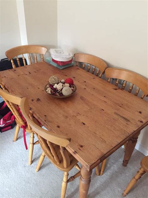 solid pine dining table chairs  diss norfolk gumtree