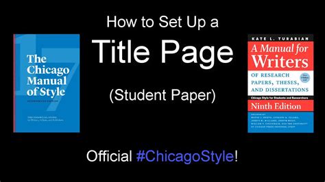 set   title page  chicago style student paper youtube