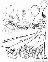 Coloring Birthday Colouring Party Disney Elsa Pages Printable Print Color Info sketch template