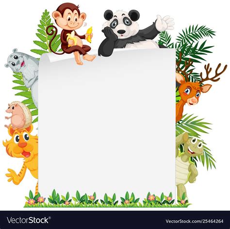 wild animal border template illustration    preview