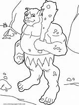Coloring Troll Pages Ogre Fantasy Trolls Giant Color Kids Medieval Giants Printable Sheets Colouring Sheet Print Coloriage Book sketch template