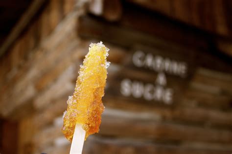 cabane  sucre  quebec tire derablefresh maple syrup  snow