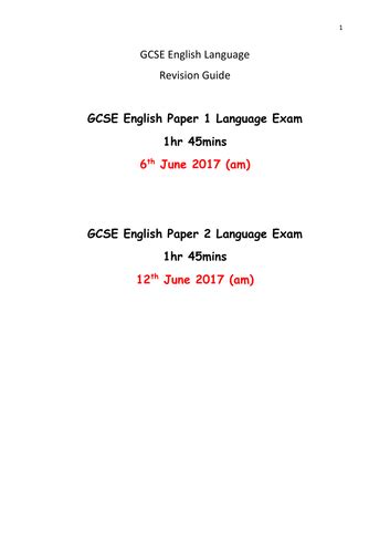 gcse english language paper    practice questions teaching resources