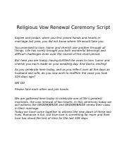 religious vow renewal ceremony scriptdocx religious vow renewal