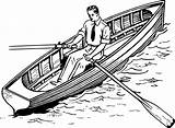 Rowboat Rowing Canoe Oar Openclipart Getdrawings Bateau Webstockreview sketch template
