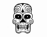 Skull Aztec Coloring Coloringcrew Halloween sketch template
