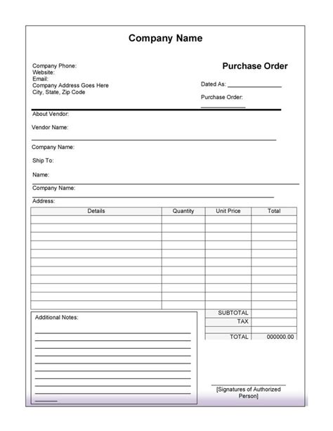 purchase order templates  word excel