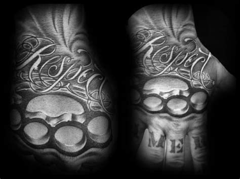 40 Brass Knuckle Tattoo Designs For Men Ink Ideas With A Punch