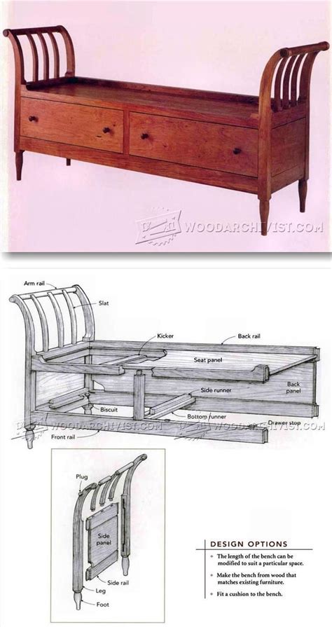 storage bench plans furniture plans  projects woodarchivistcom