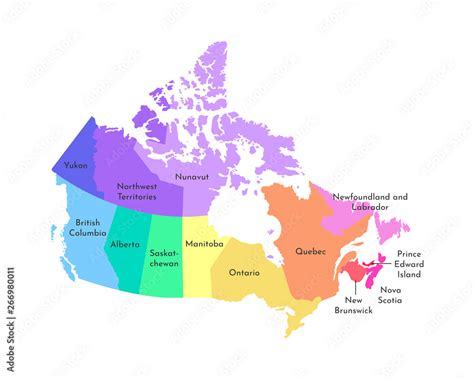 vector isolated illustration  simplified administrative map  canada borders  names