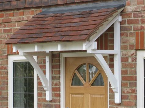 front door canopy traditional timber single sloping roof entrance