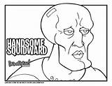 Squidward Handsome Drawing Spongebob Draw Coloring Colouring Squarepants Tutorial Too sketch template