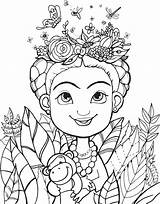 Frida Coloring Pages Getcolorings Kahlo Color sketch template