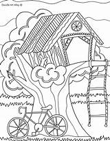 Colouring Treehouse Transportation Alley sketch template