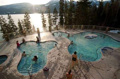 natural hot springs resort rugged pools  revelstoke dream