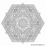 Geometric Geometry Badd Triplex Mandalas sketch template