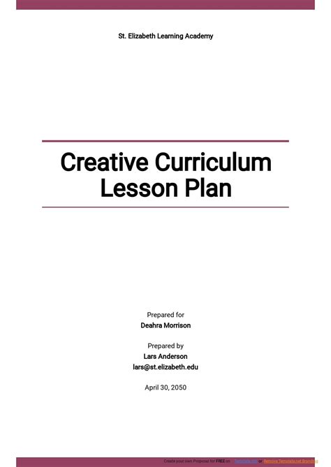 creative curriculum lesson plan template google docs word apple